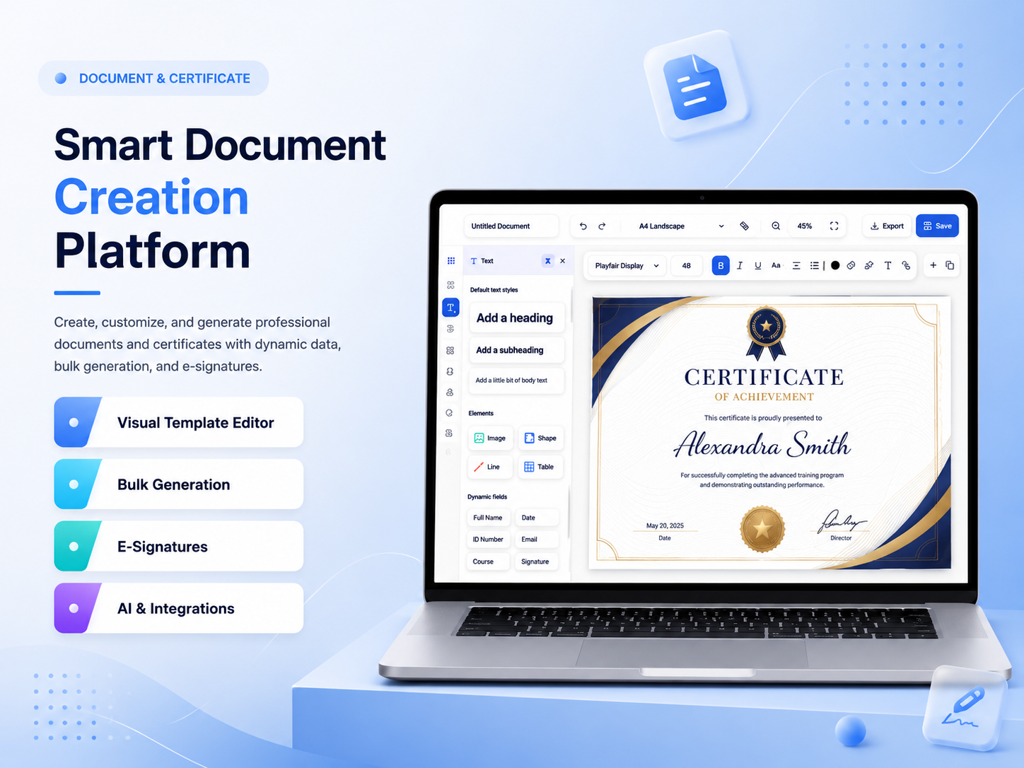 Documint Certificate Generator